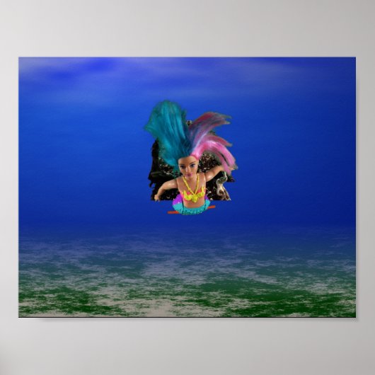 Poster Les sirènes aidant les homards. (Devant)