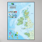 Poster Les six nations celtiques : carte en breton (Devant)