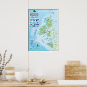 Poster Les six nations celtiques carte multilingue (Cuisine)