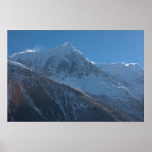 Poster Les sommets des Alpes françaises recouverts de nei