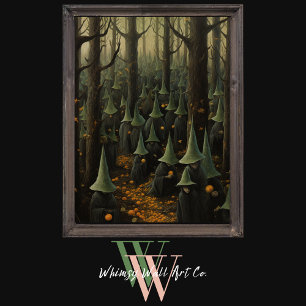 Poster Les sorcières d'Halloween dans la forêt Art gothiq