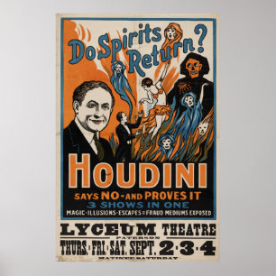 Poster Les spiritueux retournent-ils ? Houdini dit non