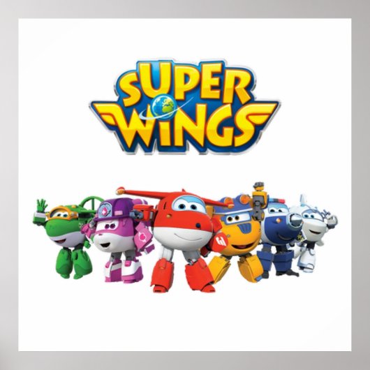 Poster Les superwings dessins animés enfants montrent le (Devant)