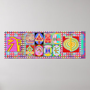 Poster Les symboles du maître curatif de REIKI Karuna