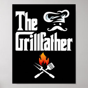 Poster Les T-shirts graphiques The Grillfather Bbq Grill