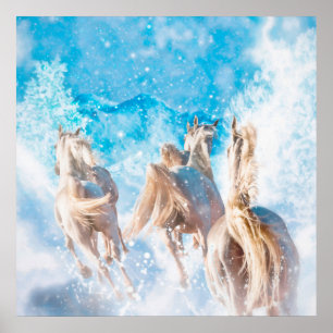 POSTER LES TAILLES D'HIVER DE HORSE ARABIENNE
