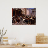 Poster Les taureaux et les ours dans le marché, 1879 (Cuisine)