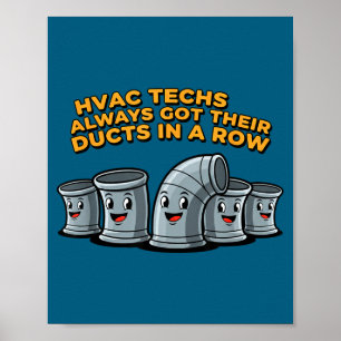 Poster Les techniciens CVC ont leurs conduits en ordre dr