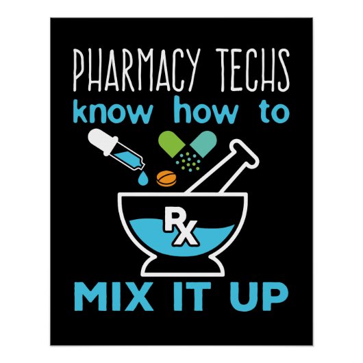 Poster Les techniciens en pharmacie savent comment le mél (Devant)