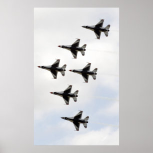 Poster Les Thunderbirds forment une formation Delta de 6 