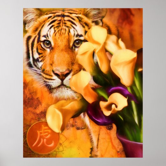 POSTER LES TIGERS AIMENT LES FLEURS (Devant)
