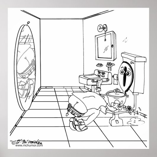 Poster Les toilettes sont gênées par la fissure d’un plom (Devant)