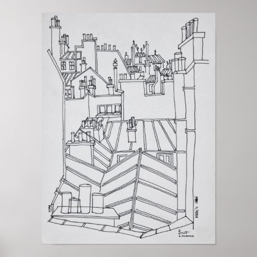 Poster Les toits de Paris, France (Devant)