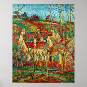 Poster Les toits rouges de Camille Pissarro