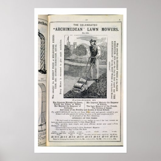 Poster Les tondeuses à gazon "Archimède", célébrées par (Devant)