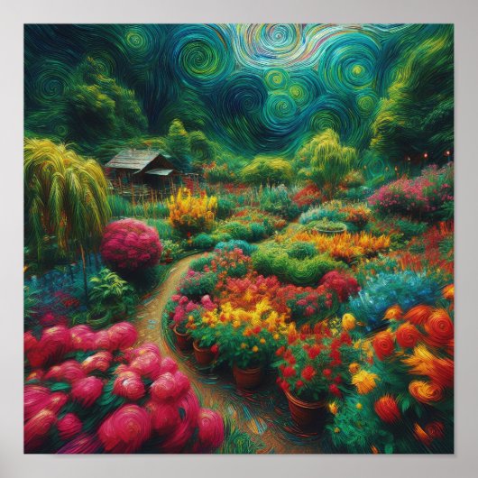 Poster Les tourbillons enchantés : Un jardin de rêves Van (Devant)