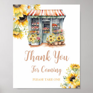 Poster Les Tournesols Du Merci De La Fête des mariées Du