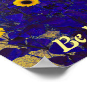 Poster Les Tournesols Jaunes Et Bleus, (Coin)