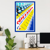 Poster Les Trains du Soleil ~ Côte d'Azur (Bureau à domicile)