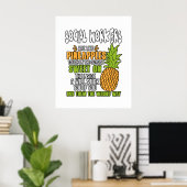 Poster Les Travailleurs Sociaux Sont Comme Des Ananas. (Bureau à domicile)