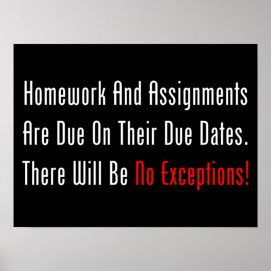 Poster Les Travaux À La Maison Et Les Affectations Sont D (Devant)