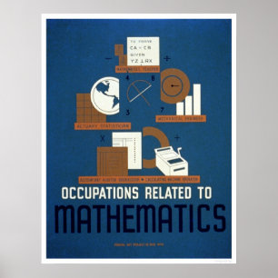 Poster Les travaux dans les mathématiques WPA 1937