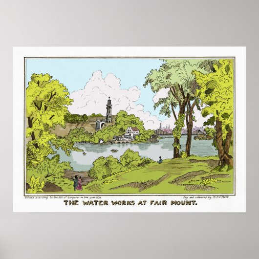 Poster Les travaux d'eau à Fairmount Philadelphia (Devant)