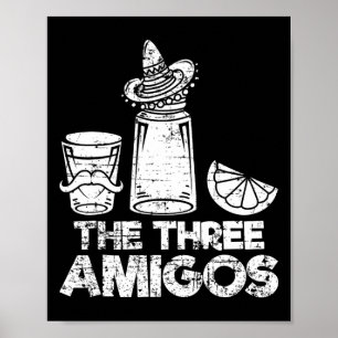 Poster Les Trois Amigos Chemise Tequila Lime Salt Hommes 