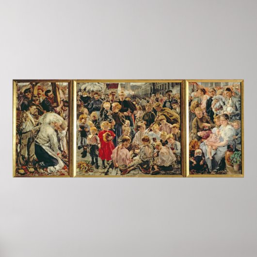 Poster Les trois ans d'un travailleur, 1895 (Devant)