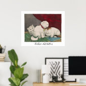 Poster Les trois chatons blancs - paix - O.S. sc., Currie (Bureau à domicile)