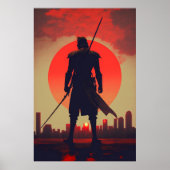 Poster Les trois couleurs du guerrier japonais Samurai (Devant)