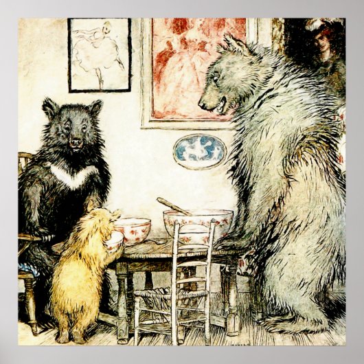 Poster "Les trois ours" par Arthur Rackham (Devant)
