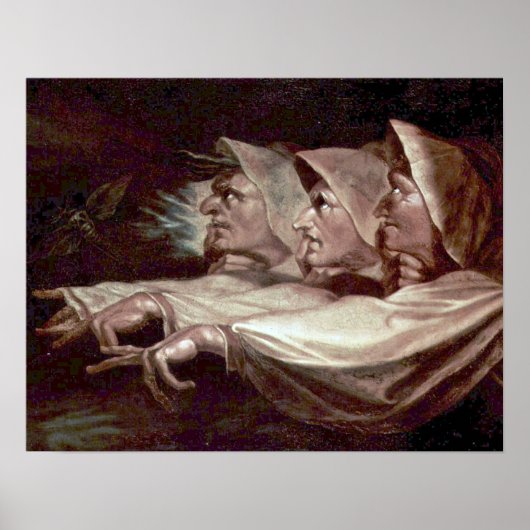 Poster Les trois sorcières par Henry Fuseli (Devant)