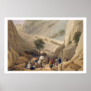 Poster Les troupes émergeant de la partie étroite du De