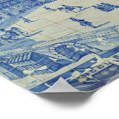 Poster Les tuiles d'Azulejos représentant le Praca do Com (Coin)