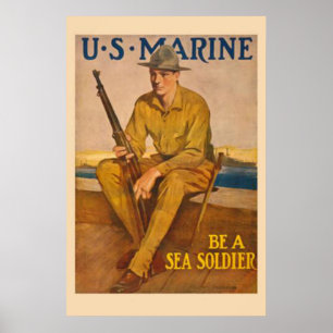 Poster Les USA Marin-Sont un soldat de mer