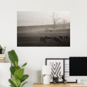 Poster Les vaches dans le fond (Bureau à domicile)