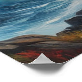 Poster Les vagues de la mer dansent sur les rivages roche (Coin)