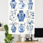 Poster Les vases de faïence de Delft, caractérisés par le (Bureau à domicile)