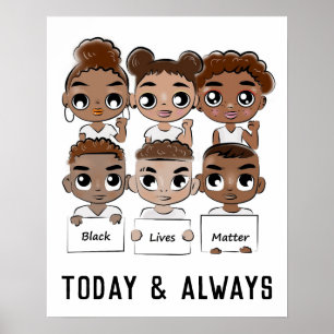 Poster Les vies noires comptent aujourd'hui et toujours