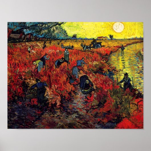 Poster Les vignobles rouges (Devant)