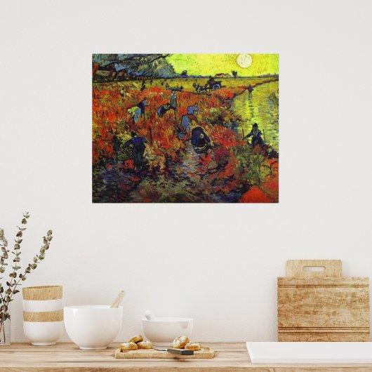 Poster Les vignobles rouges (Cuisine)