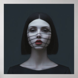 Poster Les visages dans la mode