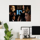 Poster Les visages de Barack (Bureau à domicile)