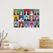 Poster Les visages du bureau (Cuisine)