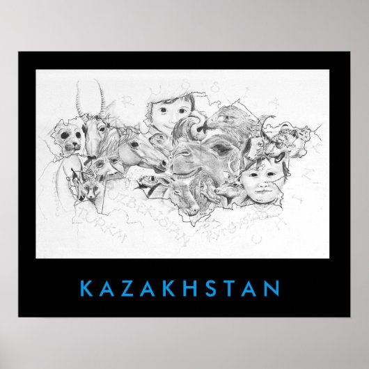 Poster Les visages du Kazakhstan (Devant)