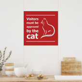 Poster Les visiteurs doivent être approuvés par le chat (Cuisine)