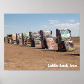 Poster Les voitures à Cadillac Ranch, Texas (Devant)