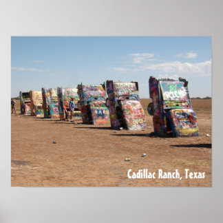 Poster Les voitures à Cadillac Ranch, Texas