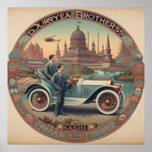 Poster Les Voitures des Frères Duryea 1861 02X